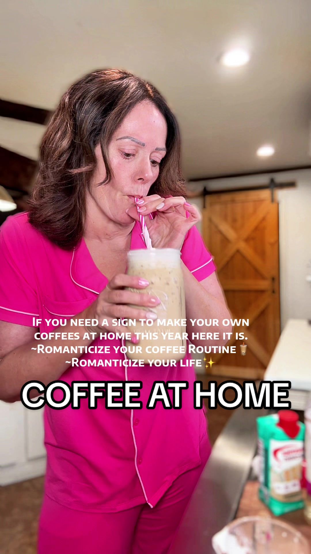 TikTok post by @takingmylifebackat42 for Skinny Mixes. Caption reads: 330 Coffee At Home Recipes🧋#coffee....