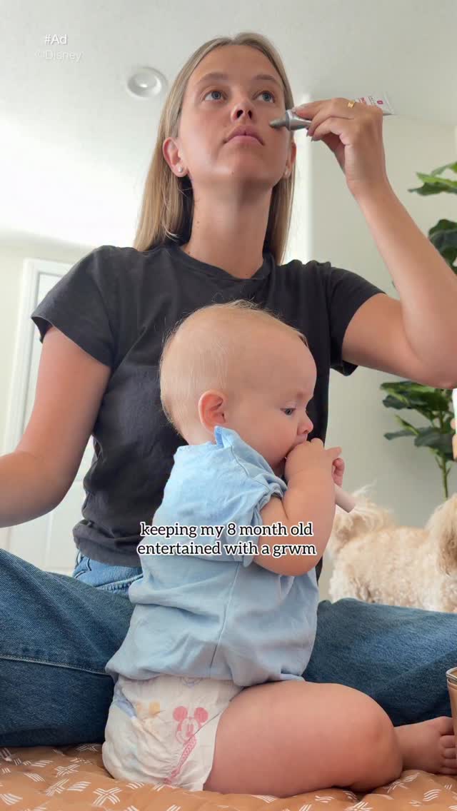 Instagram post by @kbelllbeauty for Huggies. Caption reads: #ad soft glam for mom means soft diapers for....