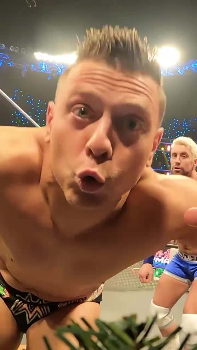 Instagram post by @joehendry for WWE. Caption reads: Watch out! @mikethemiz is coming at ya! 😳 🎄.