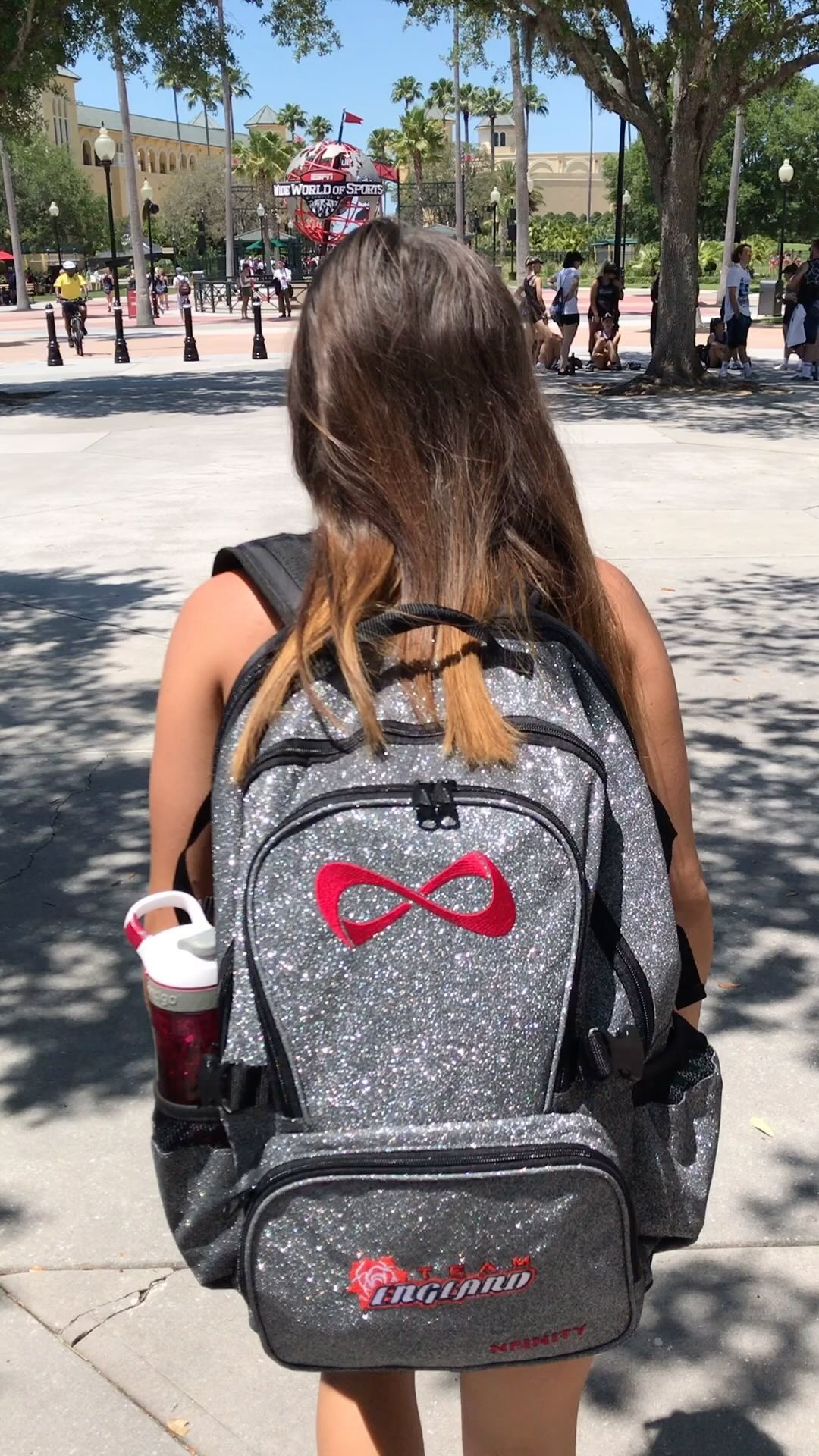 Instagram post by @teamenglandcheer for Nfinity. Caption reads: [...] kitted out by the best in the business....