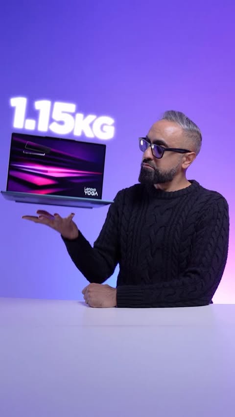 Instagram post by @supersaf for AMD. Caption reads: [...] thin and 1.15kg. Advanced by the latest @AMD....