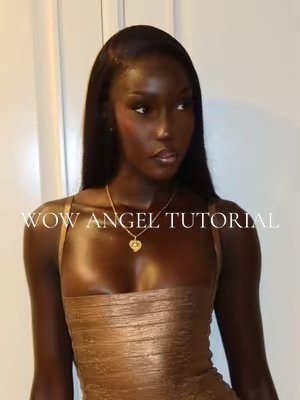 TikTok post by @bigakorsha for Wowangel. Caption reads: Hair install tutorial 🌸 @Wowangel my code: AK26....