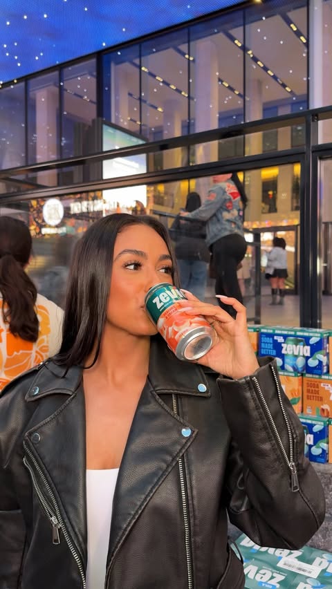 Instagram post by @karenjrivera_ for Zevia. Caption reads: Cardi x Zevia? The collab we needed 🙂‍↔️ @zevia....
