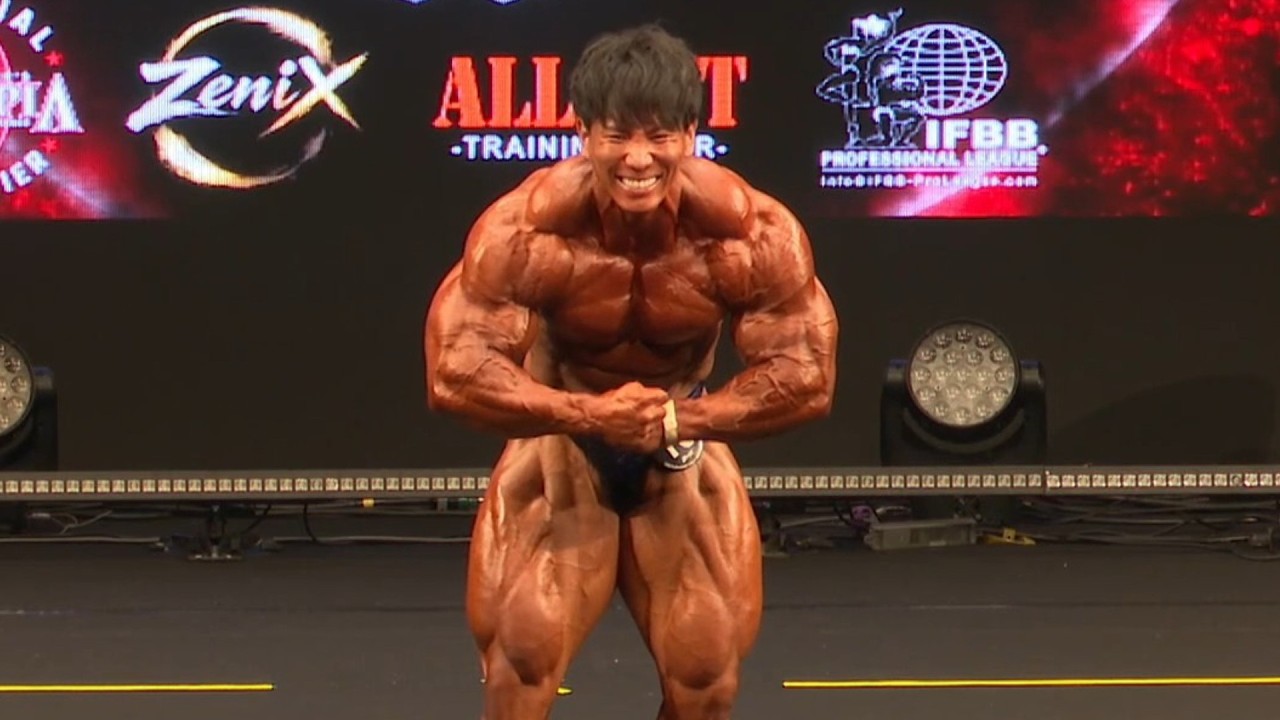 YouTube post by @hatokuma for 森田交一. Caption reads: [Breaking News] JAPAN PRO Bodybuilding [...].
