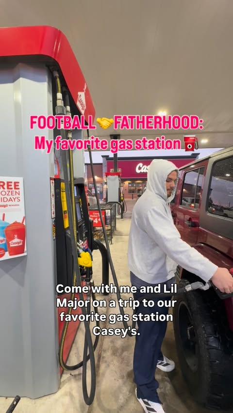 Instagram post by @coleinkansas for Casey’s. Caption reads: Our favorite gas station!⛽️ 🍕
#CaseysPartner #ad....