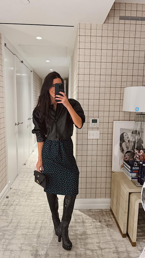 Instagram post by @ariellecharnas for Mytheresa. Caption reads: #grwm for dinner and an event with @mytheresa.com....