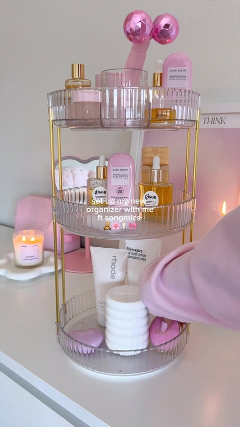 Instagram post by @marina.ledean for SONGMICS HOME. Caption reads: girly things 🎀 @songmicshome has the goods 🧸🌸✨....