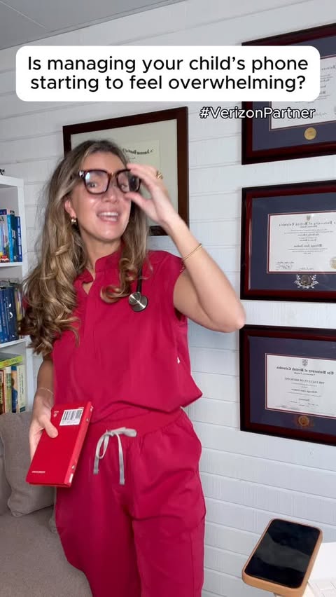 Instagram post by @drwilloughjenkins for Verizon. Caption reads: I know how heavy the mental load is for parents....