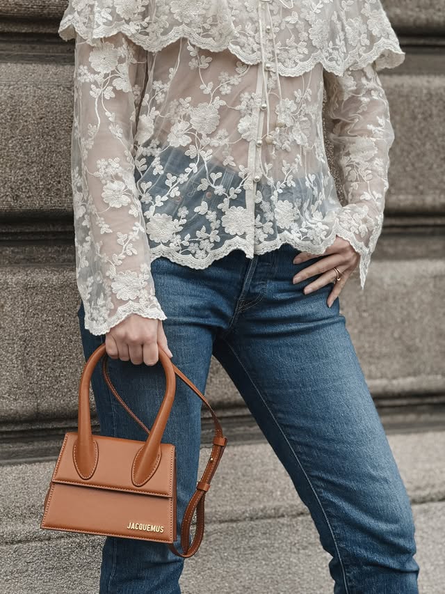 Instagram post by @macaroonsandroses for Chicwish. Caption reads: [...] wearing this gorgeous lace blouse by....