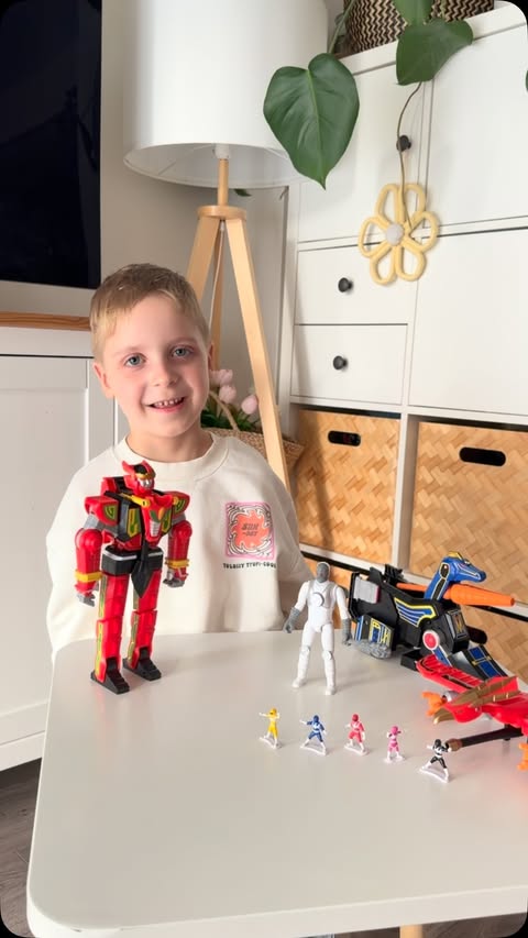 Instagram post by @erin.grace.b for Smyths Toys Superstores. Caption reads: AD | Power Rangers to the rescue! ⚡💥 Finley has....