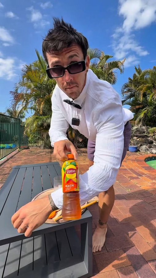 Instagram post by @crisahern for Lipton. Caption reads: Nothing like a fresh and delicious Lipton ice tea....