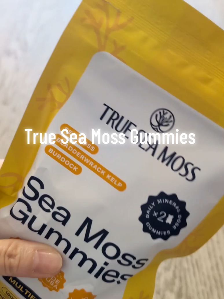 TikTok post by an influencer for TrueSeaMoss. Caption reads: [...] and Burdock Root @trueseamoss #seamoss....