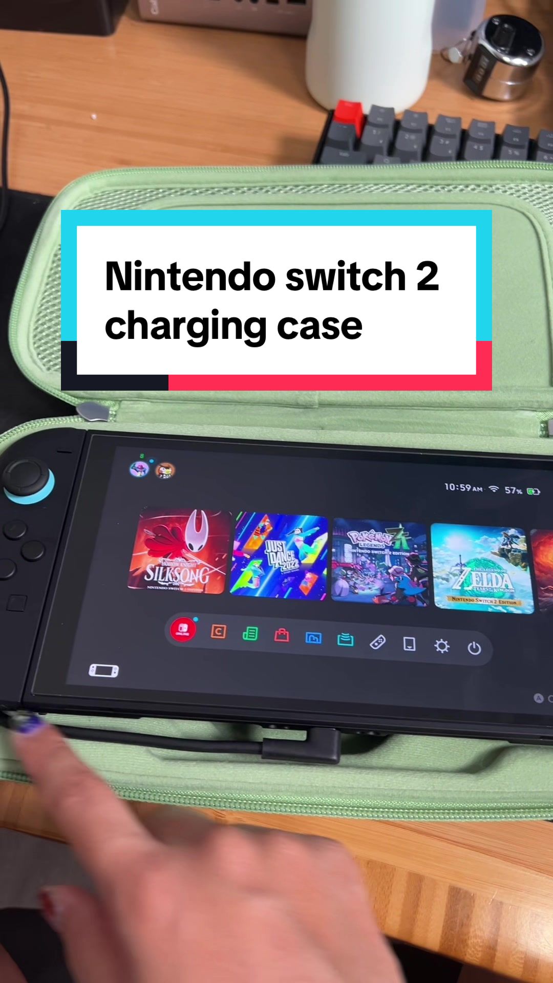 TikTok post by @gameonysus for Belkin. Caption reads: [...] button on my carrd. #gaming #videogames....