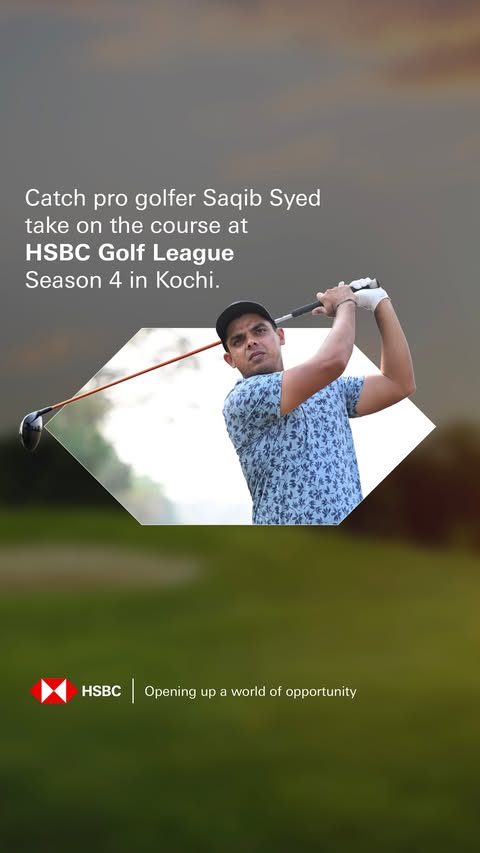 Instagram post by @syed_saqibahmed for HSBC. Caption reads: [...] Saqib at his best! Join us for the next HSBC....