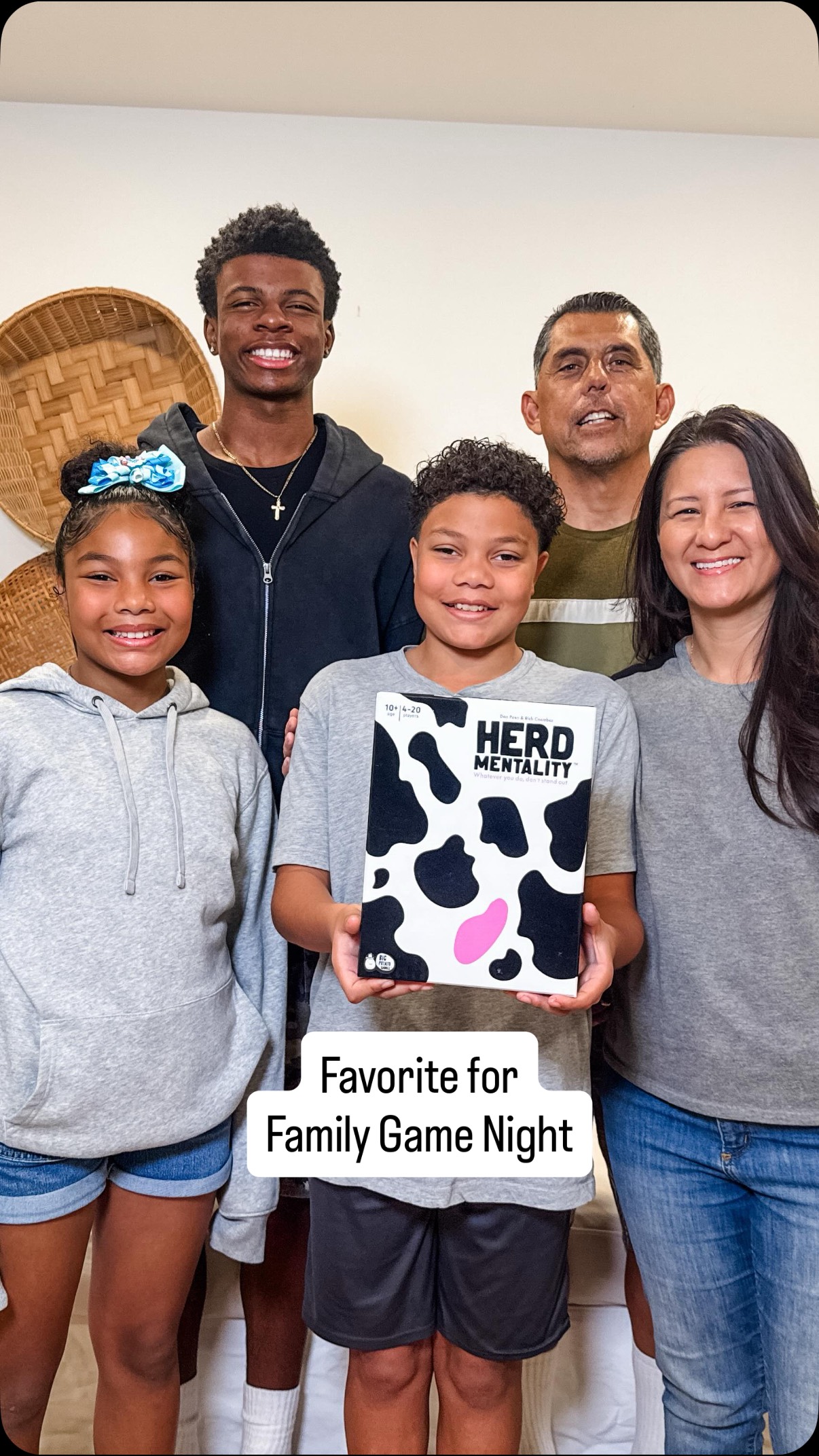 Instagram post by @ourfamilyvine for Big Potato. Caption reads: [...] Family Game Night - Herd Mentality by....