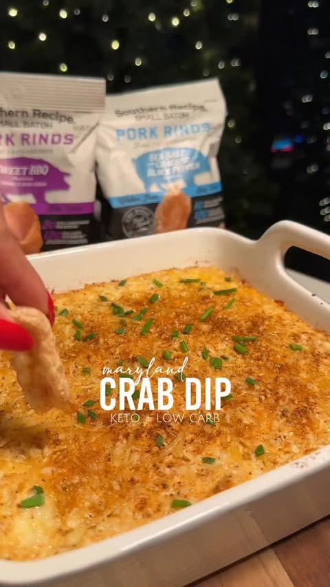 Instagram post by @the.ketokween for Pork Rinds. Caption reads: If you wanna be the hero of the holiday party… you....