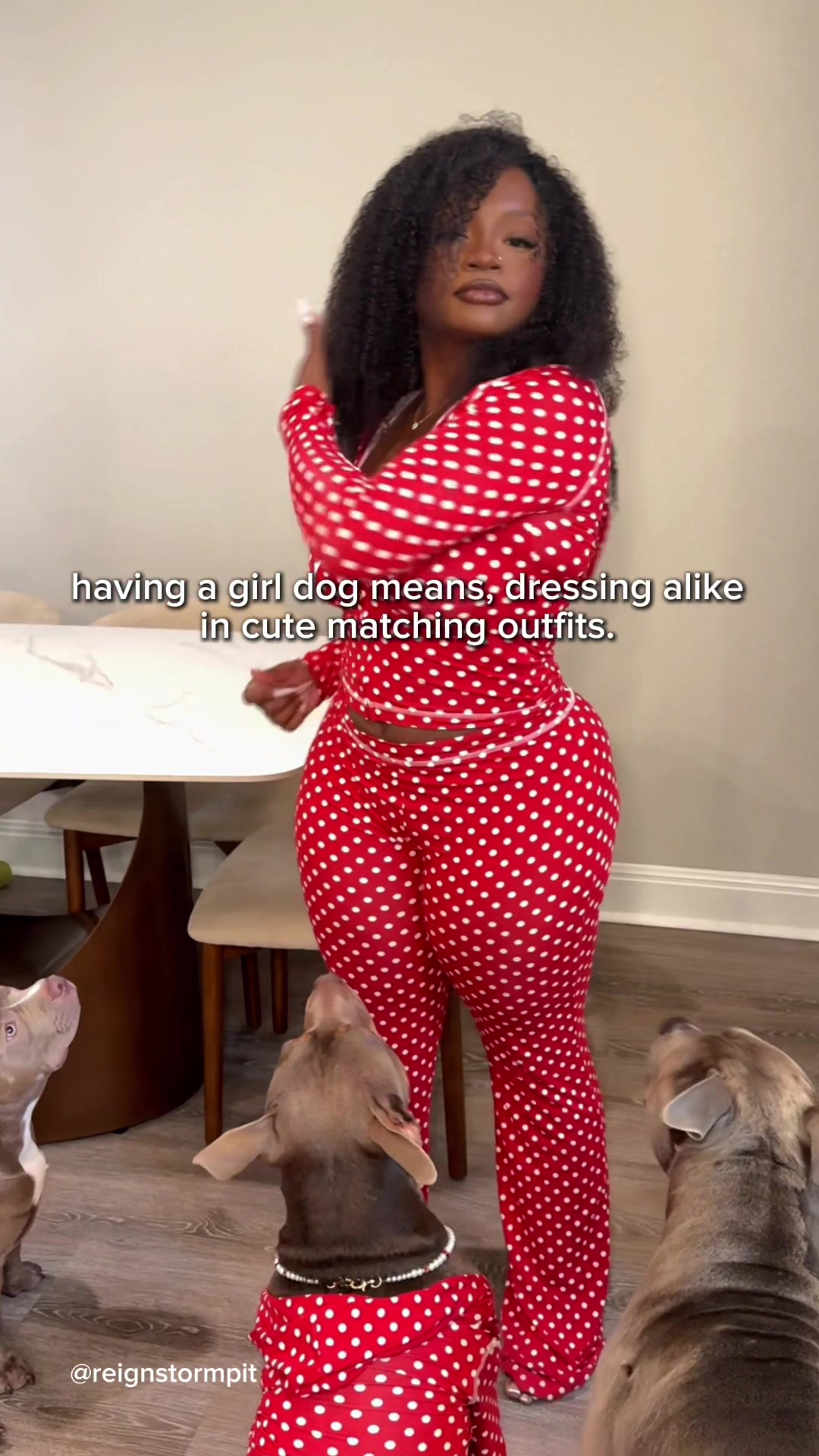 TikTok post by @reignstormpit for IAMGIA. Caption reads: @I.AM.GIA #dogmom #aesthetic #iamgia .