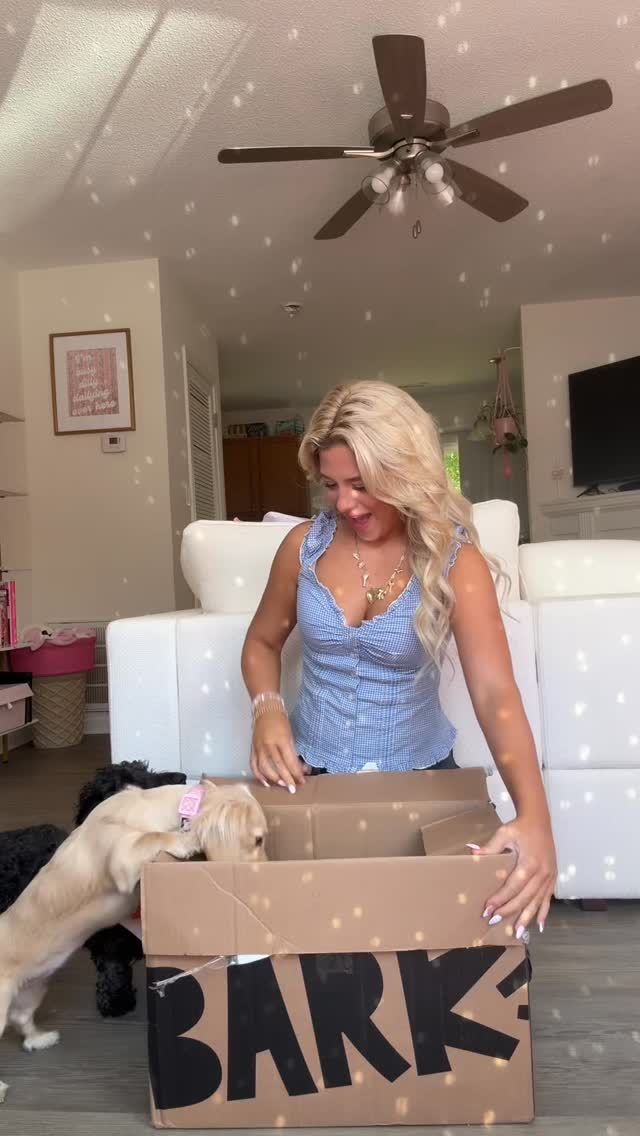 Instagram post by @bella_woodard for BarkBox. Caption reads: Why we choose @bark 🐶🐾 Shop now on LTK!  50% Off....