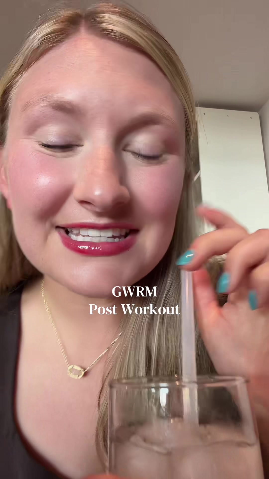 TikTok post by @asmrkatiee for Glam Story. Caption reads: [...] after a workout! 💕🌸 love using @Glamstory....
