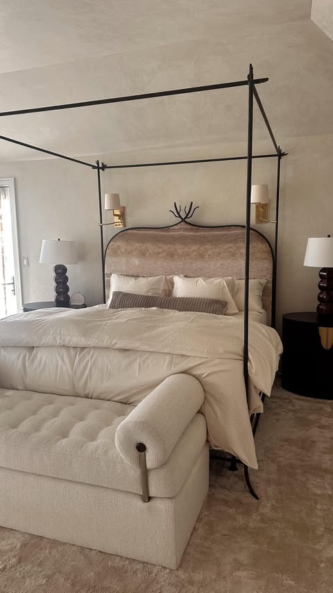 Instagram post by @carolinegilroy_ for Brooklinen. Caption reads: Best in bed with @brooklinen … and emotionally....