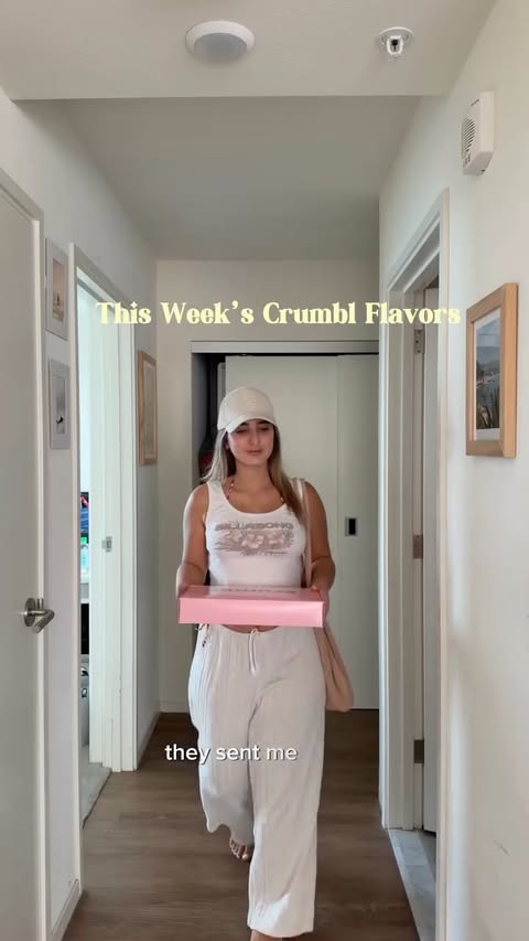 Instagram post by @angieboujikian for Crumbl Cookies. Caption reads: Thank you🥹🩷 @crumbl • • • #crumblcookies....