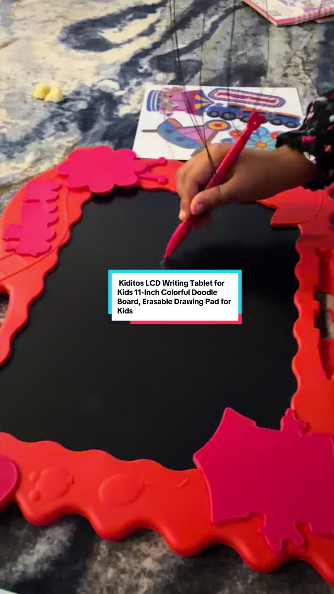 TikTok post by @alishaapproved for Kiditos. Caption reads: [...] 👩‍🎨 She loves this writing Tablet @Kiditos....