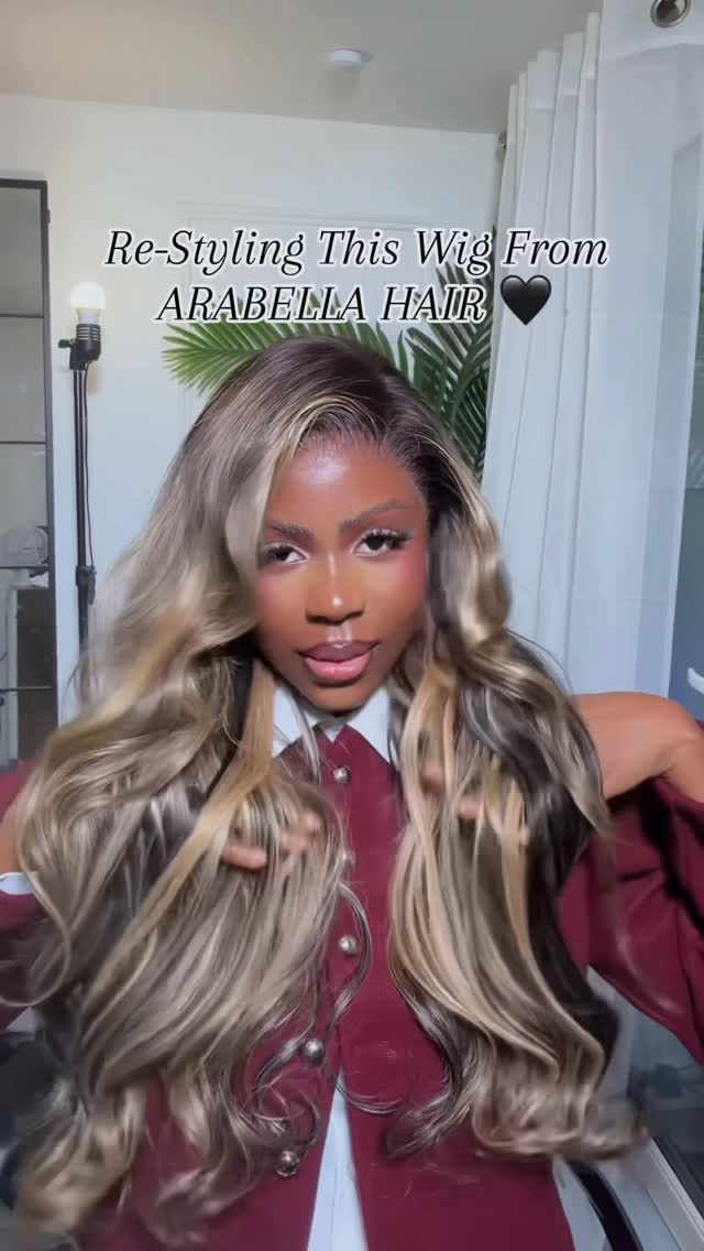 Instagram post by @auntydebo_studio for Arabella Hair. Caption reads: [...] off. • Wig link in my bio 😍 💜 From....