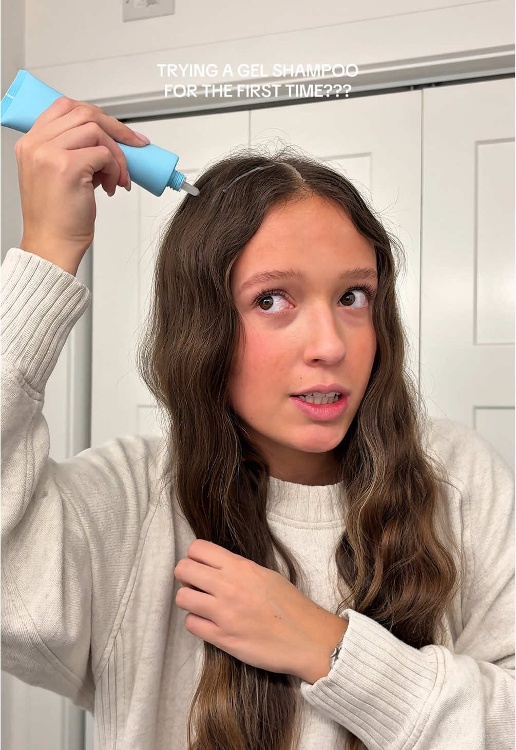 TikTok post by @faith.wright_ for AMAXY Beauty. Caption reads: [...] but it DOES! 🫧 @AMAXY Haircares....