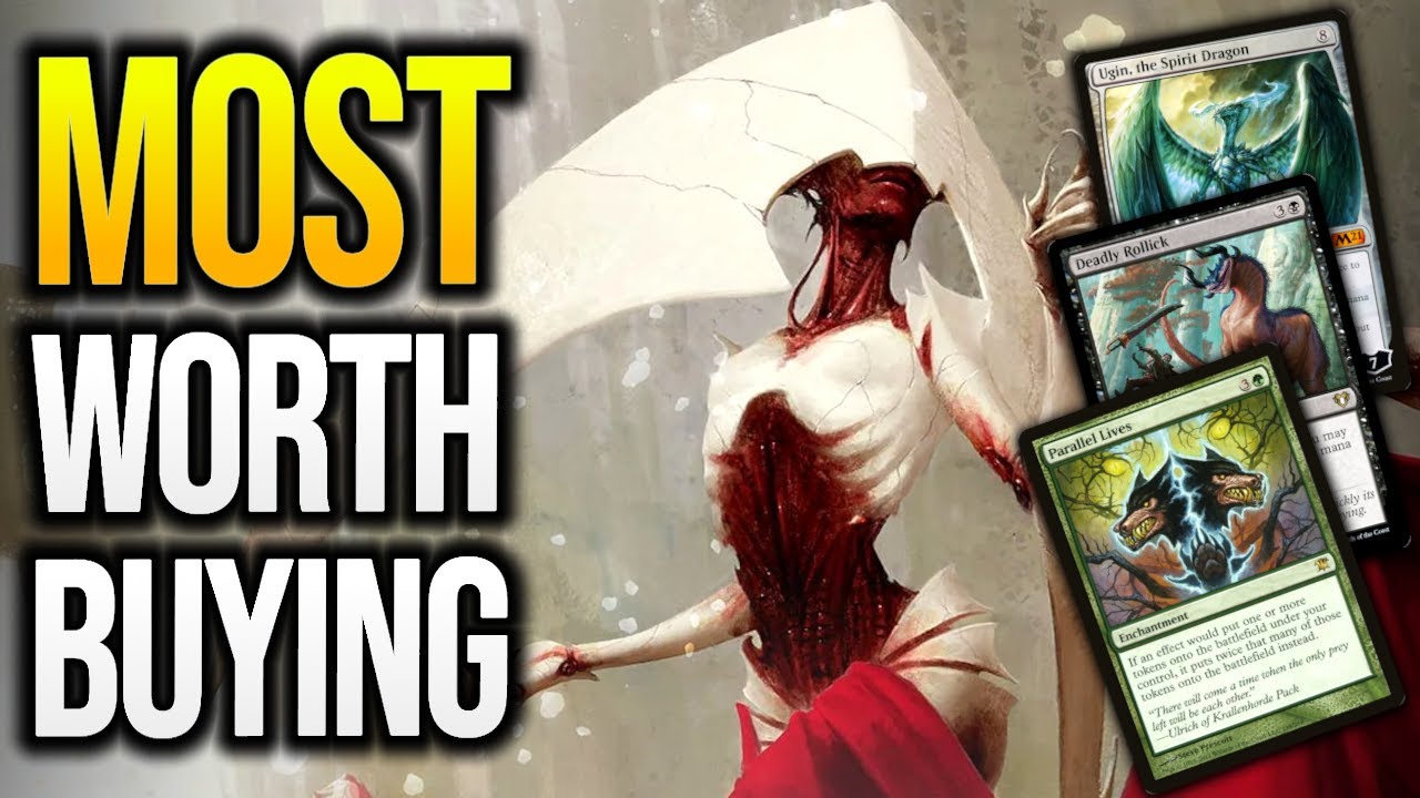 YouTube post by @NitpickingNerds for Dragon Shield. Caption reads: Commander Cards You Should Buy NOW (October 2025).