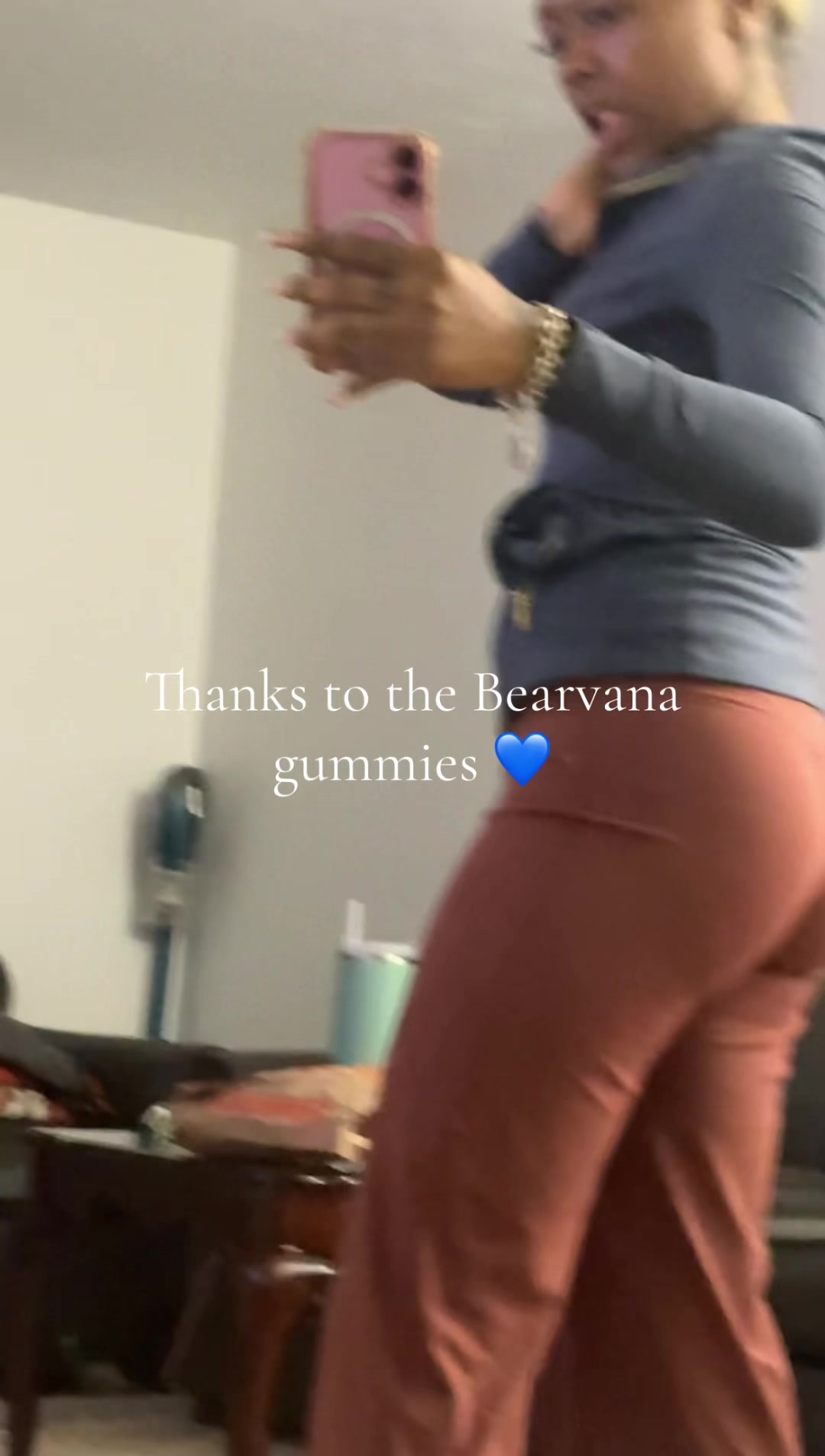 TikTok post by @amiahmyers for Bearvana. Caption reads: @BEARVANA #bearvanaupdate #weightgaingummies [...].