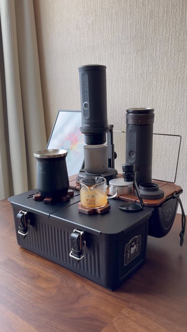 Instagram post by @kirio.zrcc for Outin. Caption reads: Uncle's espresso time.

Recently, a bear has been....