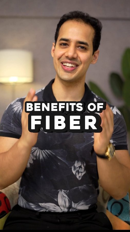 Instagram post by @digvijaylifestyle for Happy Tummy. Caption reads: Fiber is one of the most underrated nutrients.....