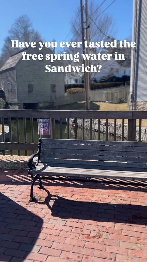 Instagram post by @getoutsidecapecod for ThermoFlask. Caption reads: Have you ever tasted the spring water from the....