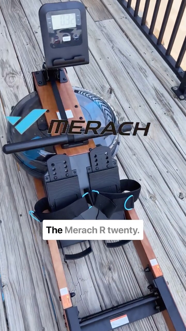 Instagram post by @thereallbilal for Merach. Caption reads: The Merach R28 Rower is not just a workout, it’s....