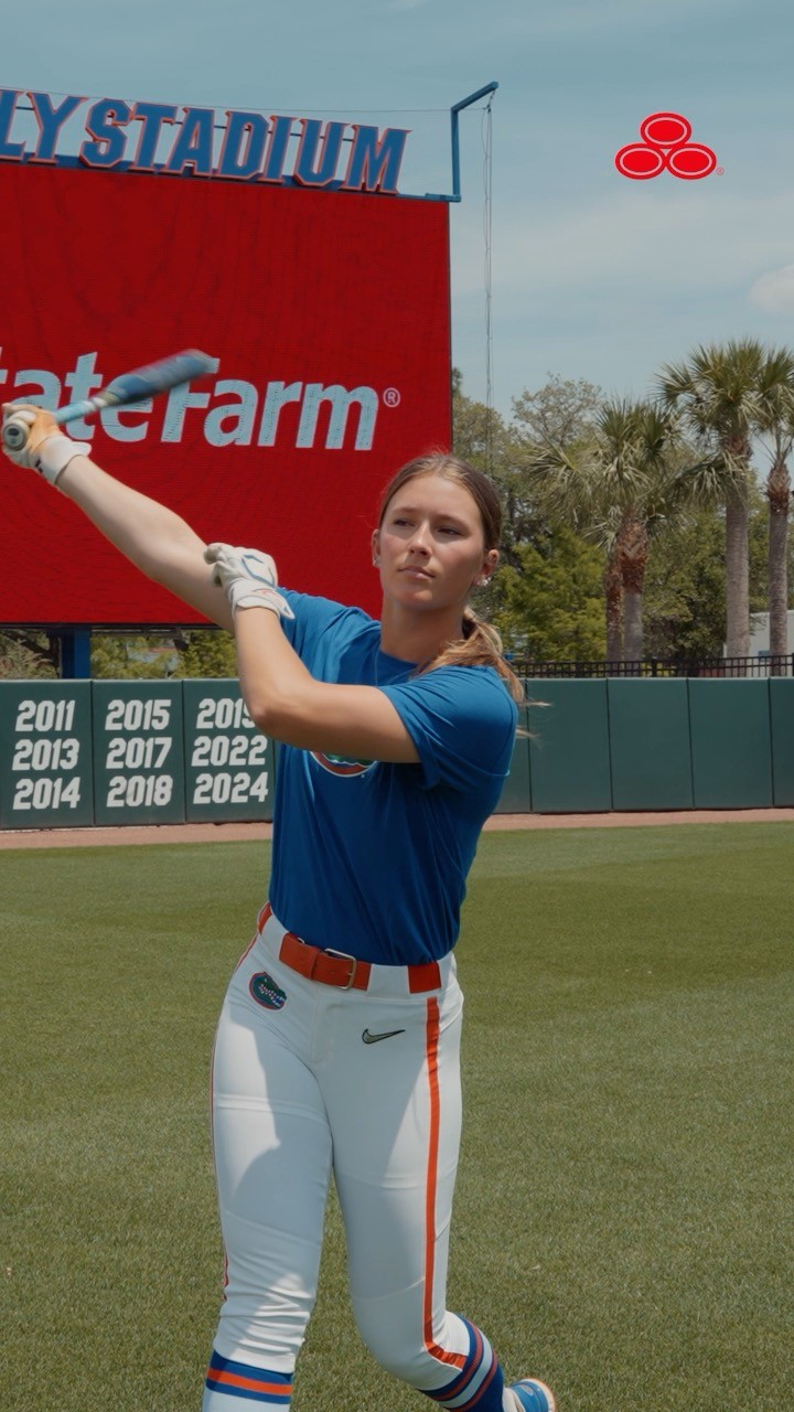 Instagram post by @floridagators for State Farm. Caption reads: Taylor Shumaker’s got her locker room DJ picked....