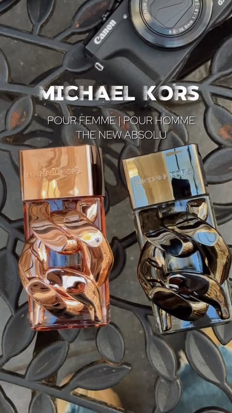 Instagram post by @kamilla_outlander for Michael Kors. Caption reads: The new Michael Kors Absolu… soft, warm, and....