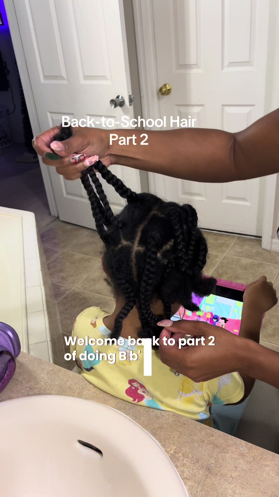 TikTok post by @callmelolab for Bask and Lather Co. Caption reads: @callmelolab Part 2 of Bebe’s wash day is all....