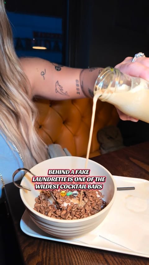 Instagram post by @bethsbitesandflights for Pingfluence. Caption reads: Cocktail in a bowl of cereal? Yes please😅🥣🍸....