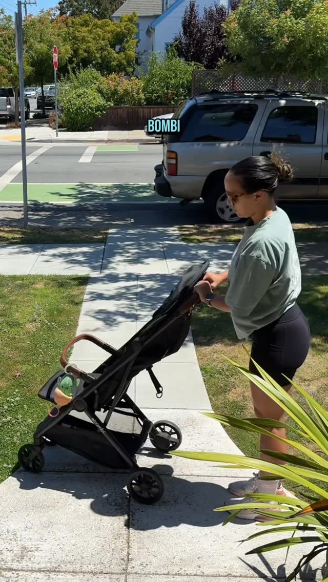 Instagram post by @eatwithmeg__ for Bombi Gear. Caption reads: [...] this amazing lightweight stroller from....