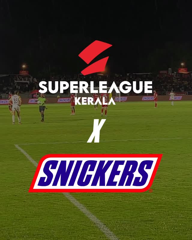 Instagram post by @super.league.kerala for Snickers. Caption reads: [...] to fuel the football fever in....
