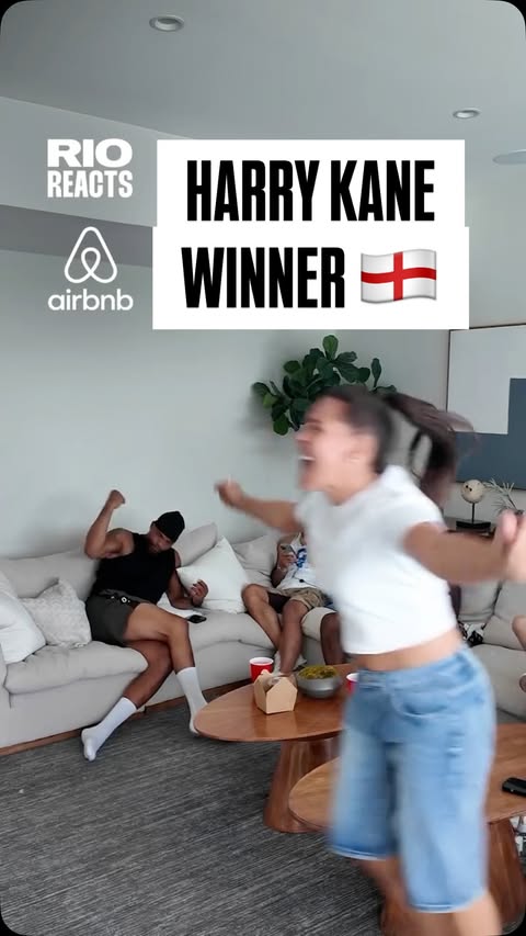 Instagram post by @rioferdinandpresents for Airbnb. Caption reads: Harry Kane's Winner!!! Fara Williams, Joleon....