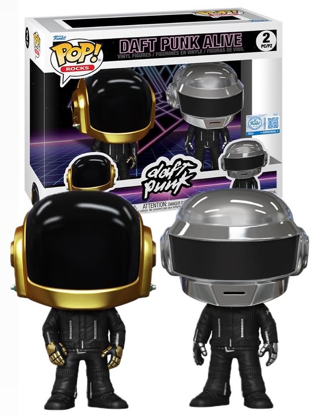Instagram post by @funkopopsnews for Funko. Caption reads: First look! Funko Shop exclusive Daft Punk “Alive”....