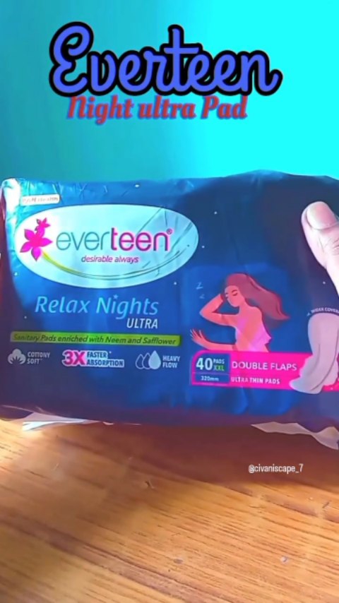 Instagram post by @civaniscape_7 for everteen. Caption reads: Heavy flow? Long night? Everteen XXL got you....