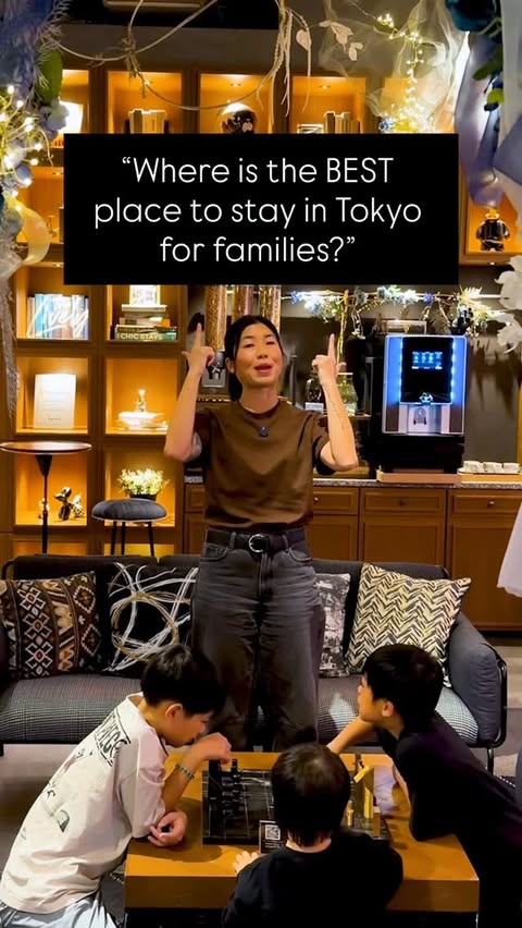 Instagram post by @hangrybynature for Rakuten. Caption reads: Family-friendly stay in the heart of Tokyo....