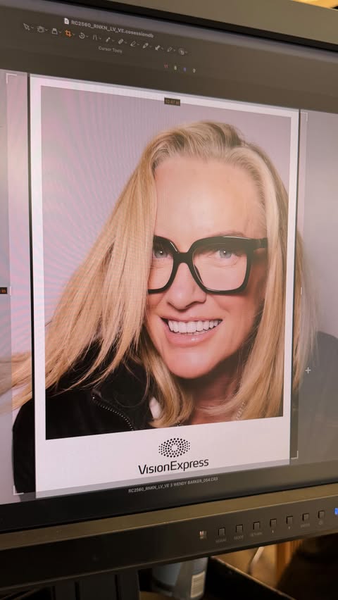 Instagram post by @wendybarker100 for Vision Express. Caption reads: Ad I went to @visionexpress in Oxford Street to....