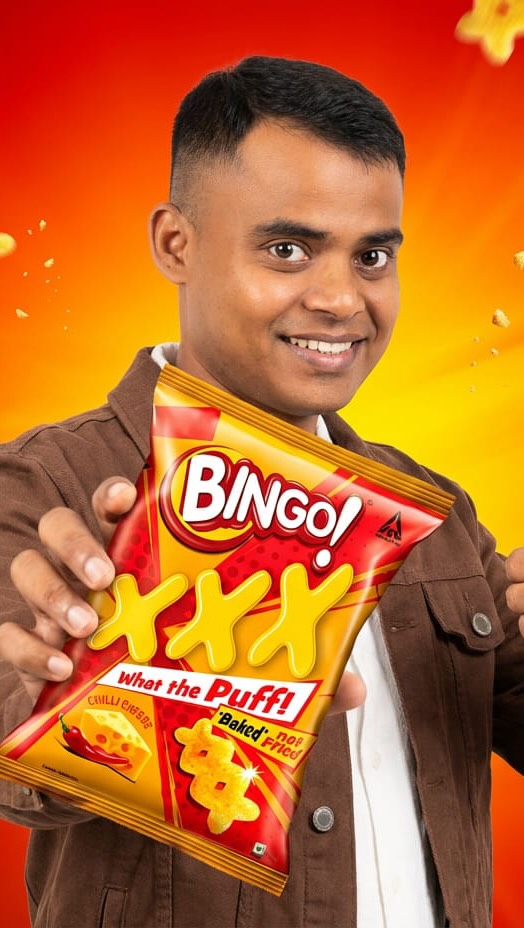 Instagram post by @vickypedia_007 for Bingo! Snacks. Caption reads: [...] Triple X Andre Ishta #BingoXXX #Bingo....