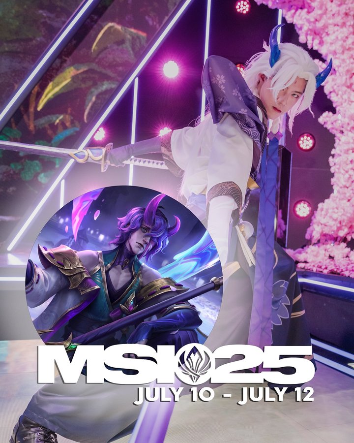 Instagram post by @futaricosplay for League of Legends. Caption reads: Ill be teaming up with @leagueoflegends this year....