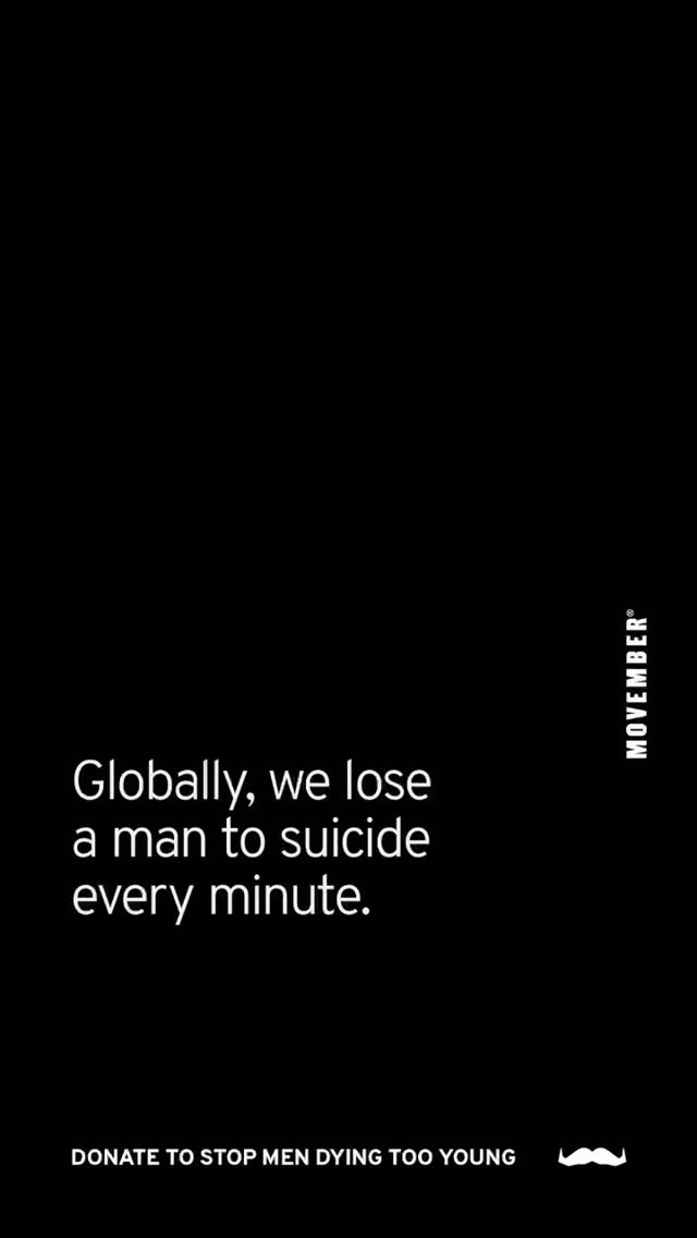 Instagram post by @chrishallrides for Movember. Caption reads: Globally we lose a man to suicide every minute.....