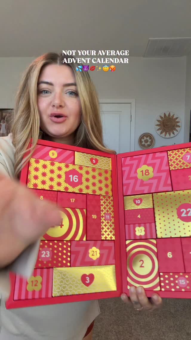 Instagram post by @life_with_rachel_ for Lovehoney. Caption reads: Not your average Advent Calendar 🎁✨24 days of....