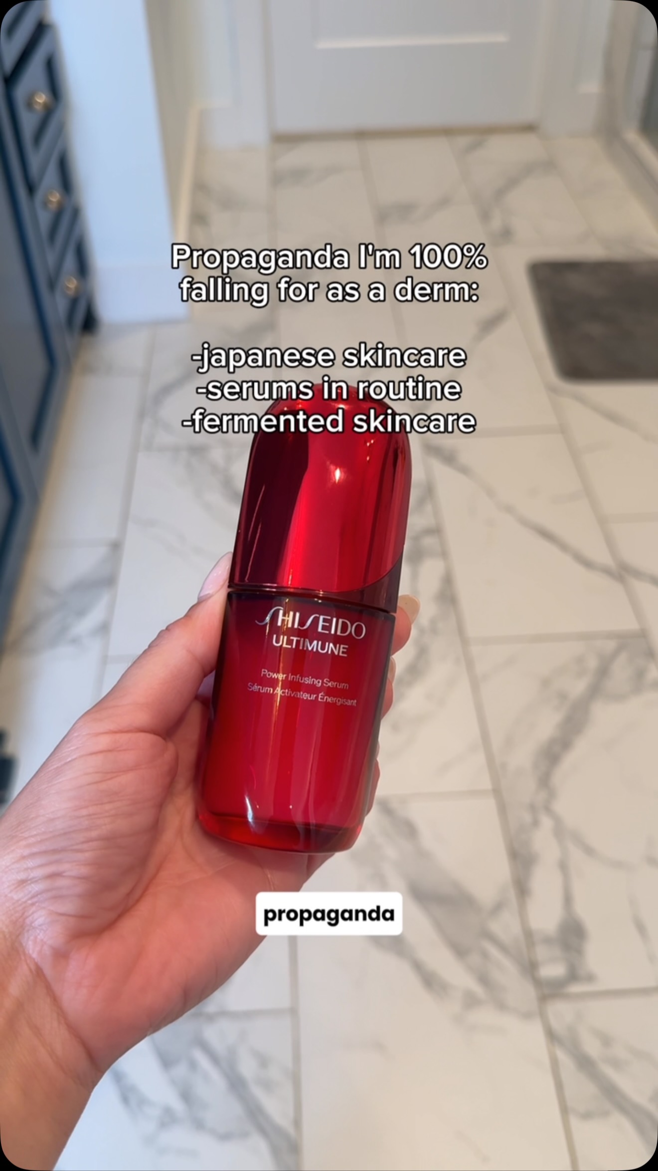 Instagram post by @dermguru for SHISEIDO. Caption reads: #ShiseidoPartner Yes, I AM falling for Japanese....